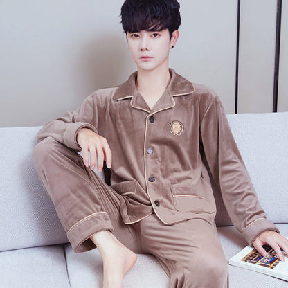 Pyjama Deux Pièces pour Homme avec Haut à Manches Longues et Pantalon | Idéal pour l’Automne et l’Hiver