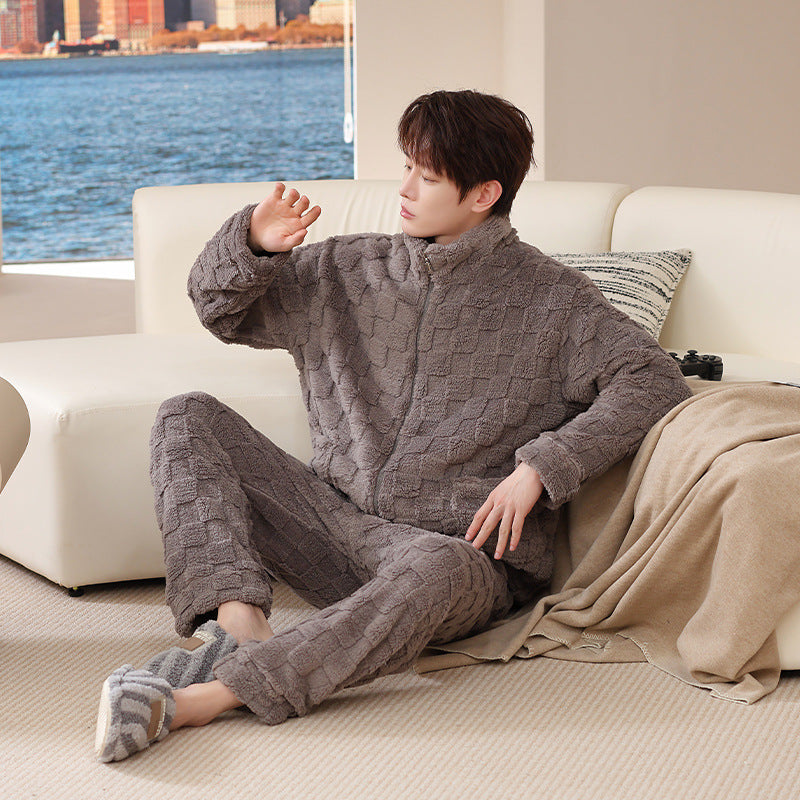 Pyjama Deux Pièces pour Homme avec Haut à Manches Longues et Pantalon | Idéal pour l’Automne et l’Hiver