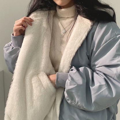 Manteau Matelassé à Capuche avec Fermeture Éclair et Design Double Face pour Femme | Idéal pour l’Hiver
