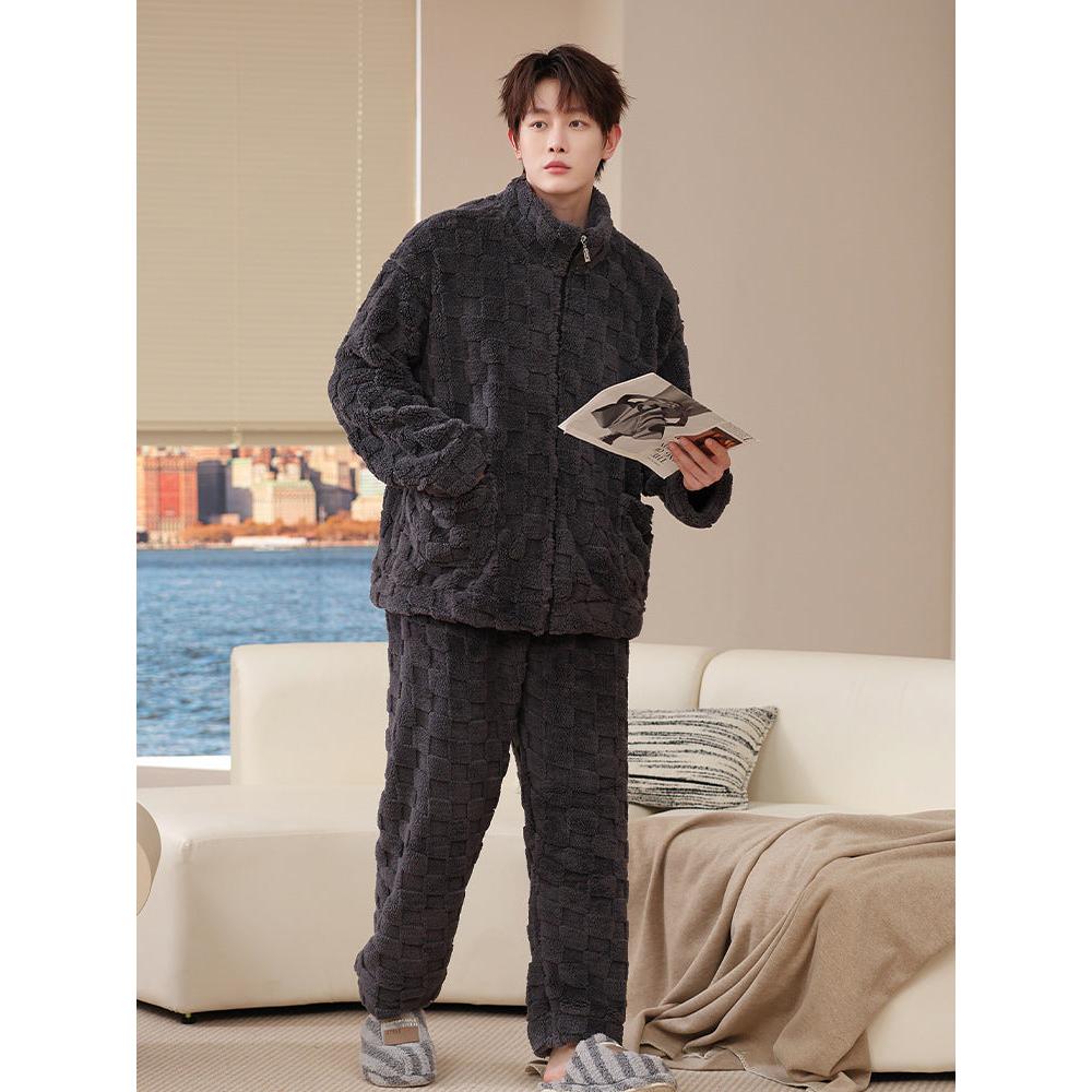 Pyjama Deux Pièces pour Homme avec Haut à Manches Longues et Pantalon | Idéal pour l’Automne et l’Hiver