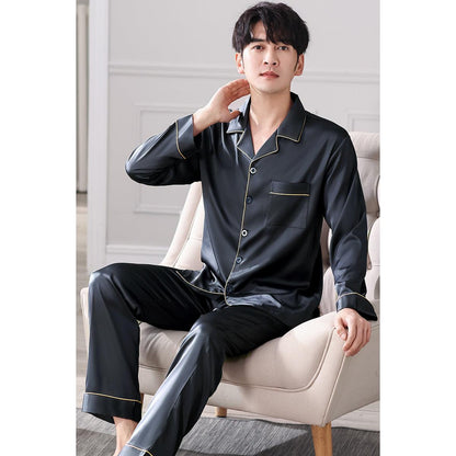 Pyjama Deux Pièces pour Homme avec Haut à Manches Longues et Pantalon | Idéal pour le Printemps et l’Été