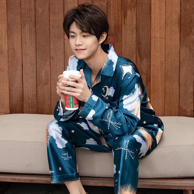 Pyjama Deux Pièces pour Homme avec Haut à Manches Longues et Pantalon | Idéal pour le Printemps et l'Automne