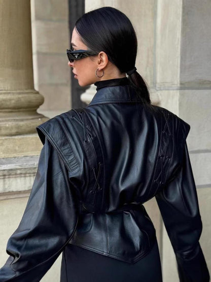 Blazer Ajusté Avec Ceinture À Nouer Et Détails Épaules Pour Femme | Idéal Pour Un Usage Quotidien