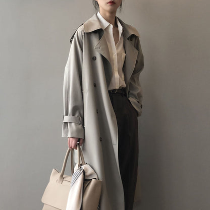 Trench-Coat À Double Boutonnage Avec Coupe Structurée Pour Femme | Idéal Pour La Mi-Saison Et Les Déplacements Quotidiens
