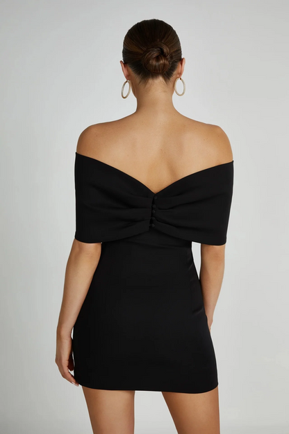 Robe Mini avec Nœud Épaules Dénudées pour Femme | Idéale pour les Soirées et les Occasions Spéciales