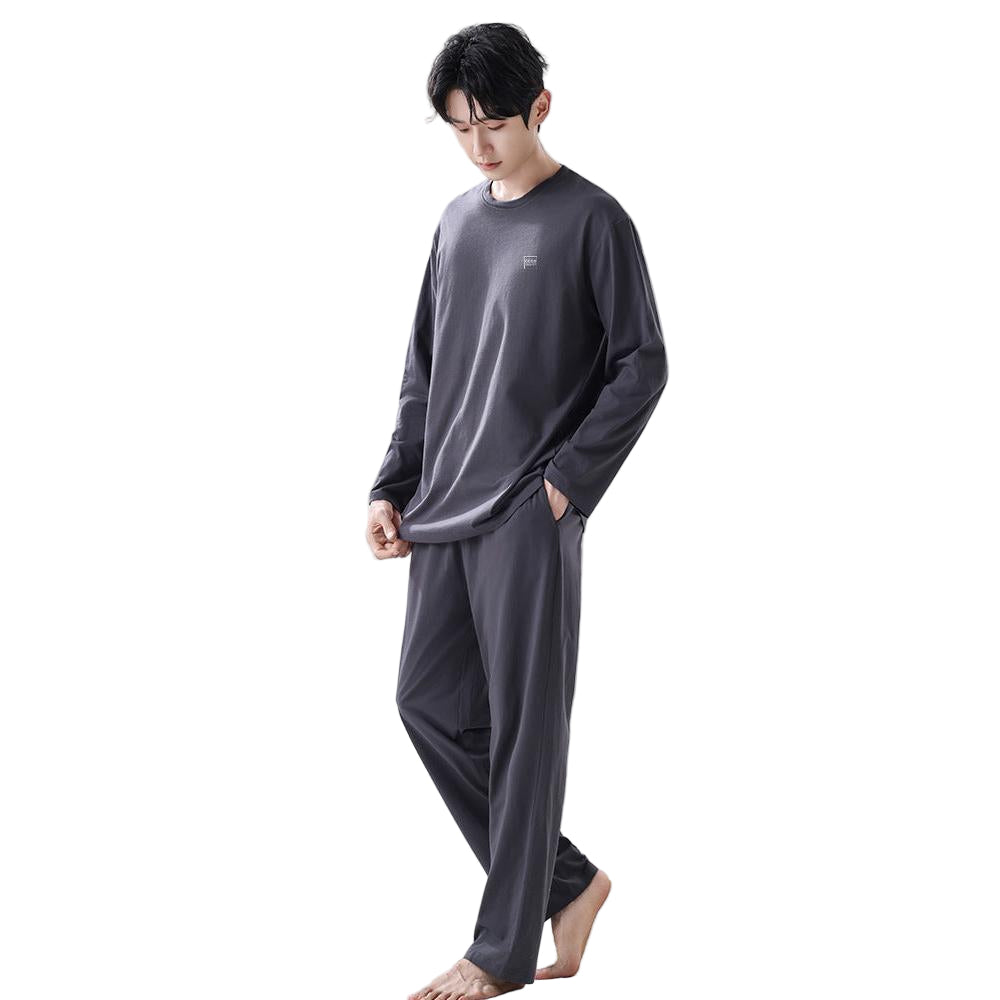 Pyjama pour Homme avec Haut à Manches Longues et Pantalon | Idéal pour un Usage Quotidien à la Maison