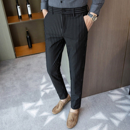 Pantalon De Costume À Motif Rayé pour Hommes | Idéal pour Des Occasions Formelles