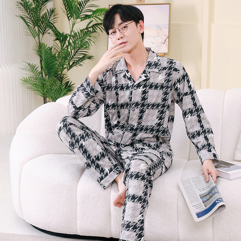 Pyjama Deux Pièces pour Homme avec Haut à Manches Longues et Pantalon | Idéal pour le Printemps et l'Automne