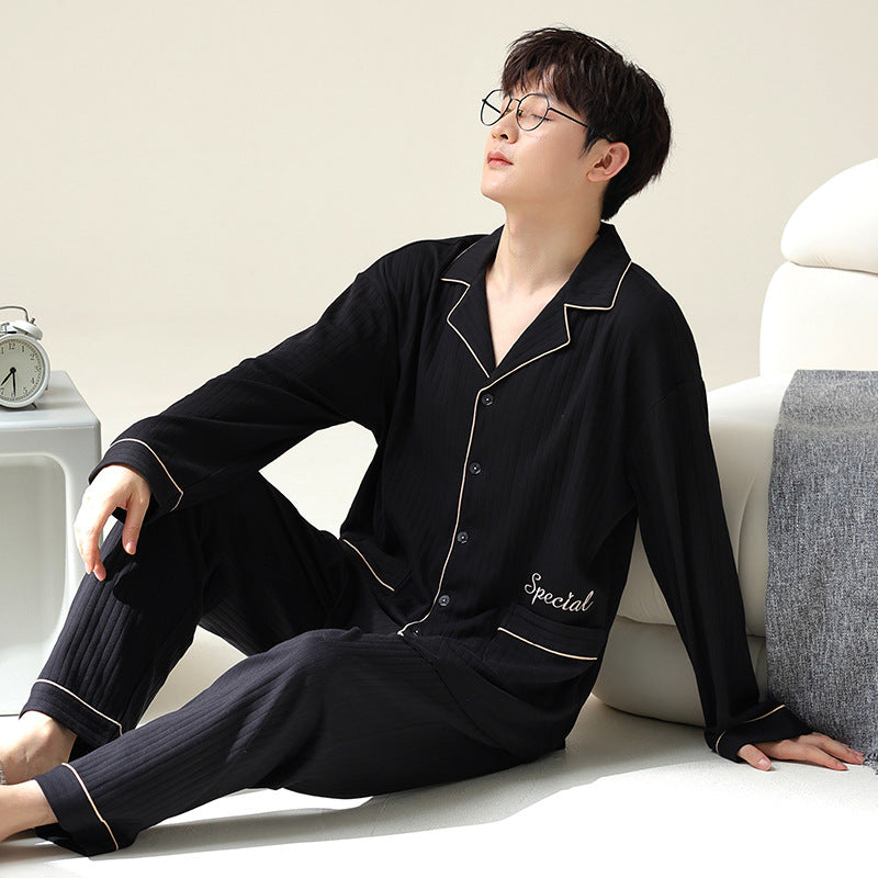 Pyjama pour Homme avec Haut à Manches Longues et Pantalon pour un Usage Quotidien | Idéal pour le Printemps et l’Automne