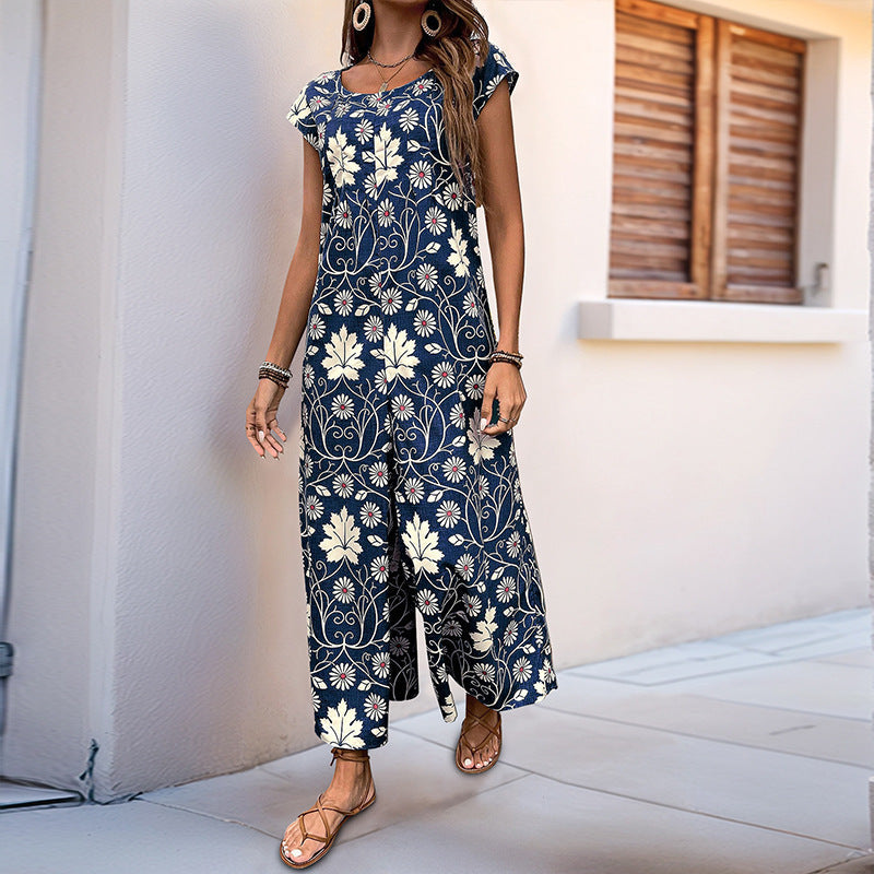 Combinaison À Motif Floral Avec Poches Latérales Pour Femme | Idéale Pour Saison Estivale