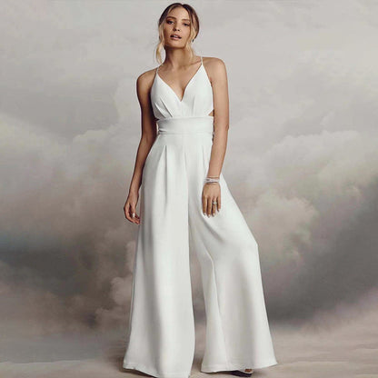 Combinaison Avec Col En V Et Jambes Larges Pour Femmes | Idéal Pour Événements Ou Occasions Formelles