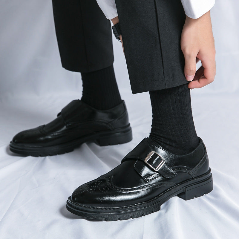 Chaussures monk strap avec perforations brogue pour homme | idéal pour le bureau et les occasions habillées