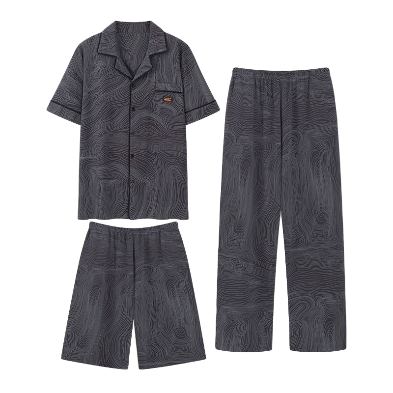 Ensemble de Pyjama pour Homme avec Haut à Manches Courtes, Short et Pantalon | Idéal pour l’Été