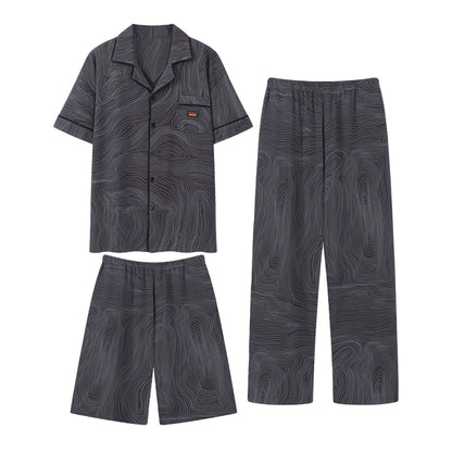 Ensemble de Pyjama pour Homme avec Haut à Manches Courtes, Short et Pantalon | Idéal pour l’Été