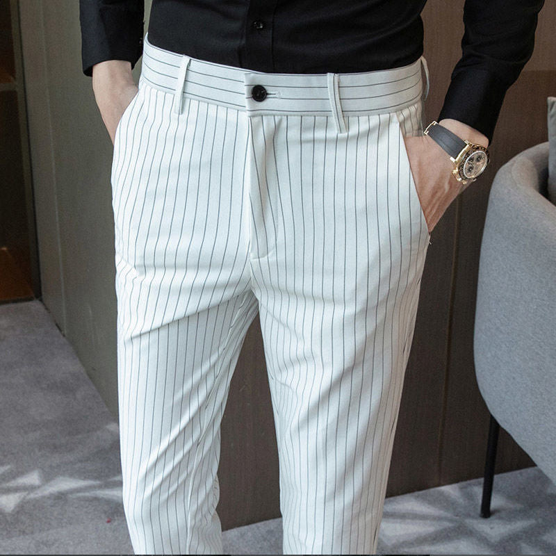 Pantalon De Costume À Motif Rayé pour Hommes | Idéal pour Des Occasions Formelles
