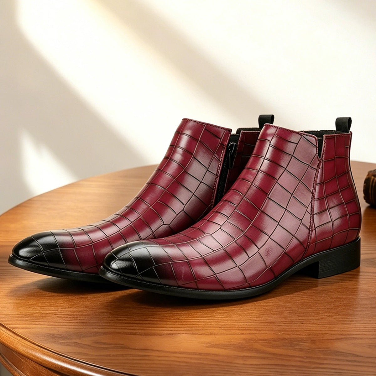Bottines Chelsea à motif croco pour hommes