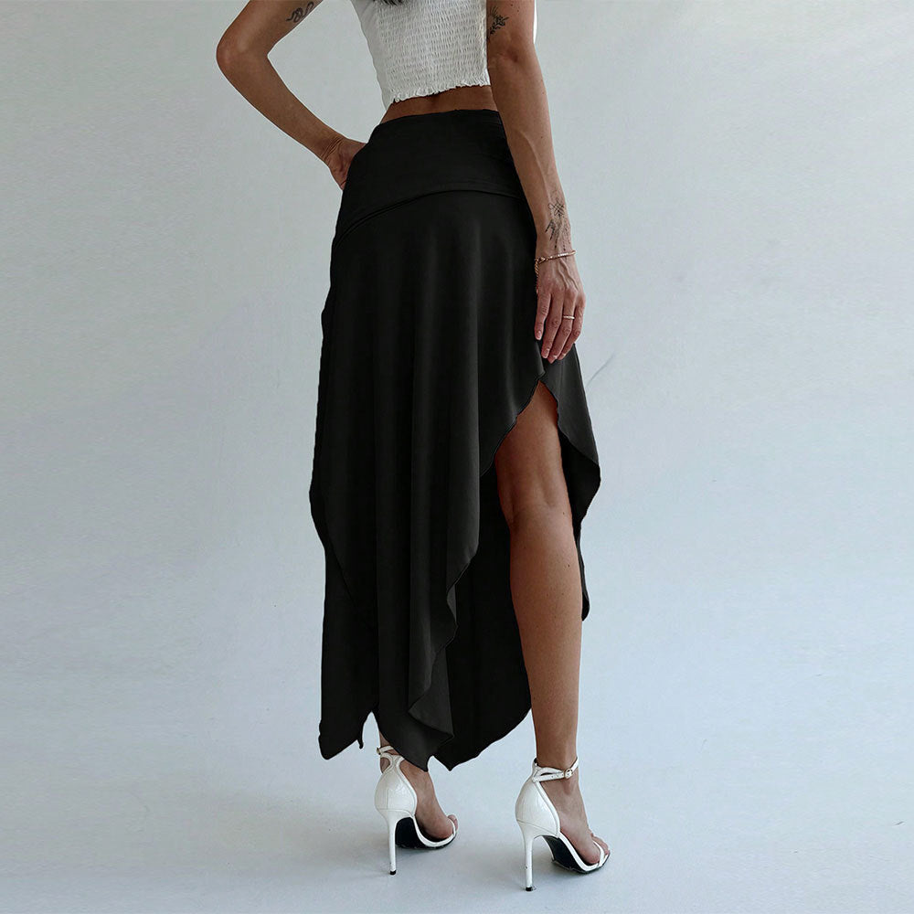 Jupe Midi À Taille Froncée Avec Ourlet Asymétrique Pour Femme | Idéale Pour Le Quotidien Et Les Occasions Planifiées