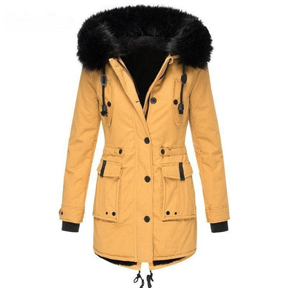 Manteau Long d’Hiver avec Fermeture à Boutons pour Femme | Idéal pour la Saison Froide