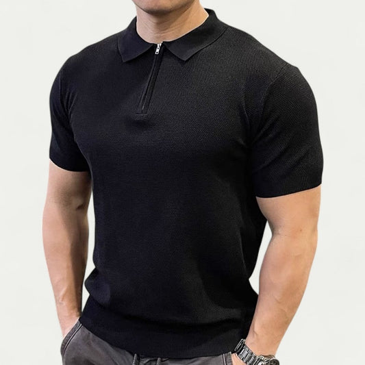 Chemise Tricotée Slim Fit avec Col Zippé pour Homme | Idéale pour un Usage Quotidien et Décontracté