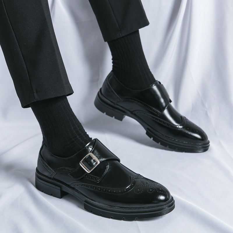 Chaussures monk strap avec perforations brogue pour homme | idéal pour le bureau et les occasions habillées