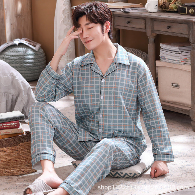 Pyjama Deux Pièces pour Homme avec Haut à Manches Longues et Pantalon | Idéal pour le Printemps et l'Automne