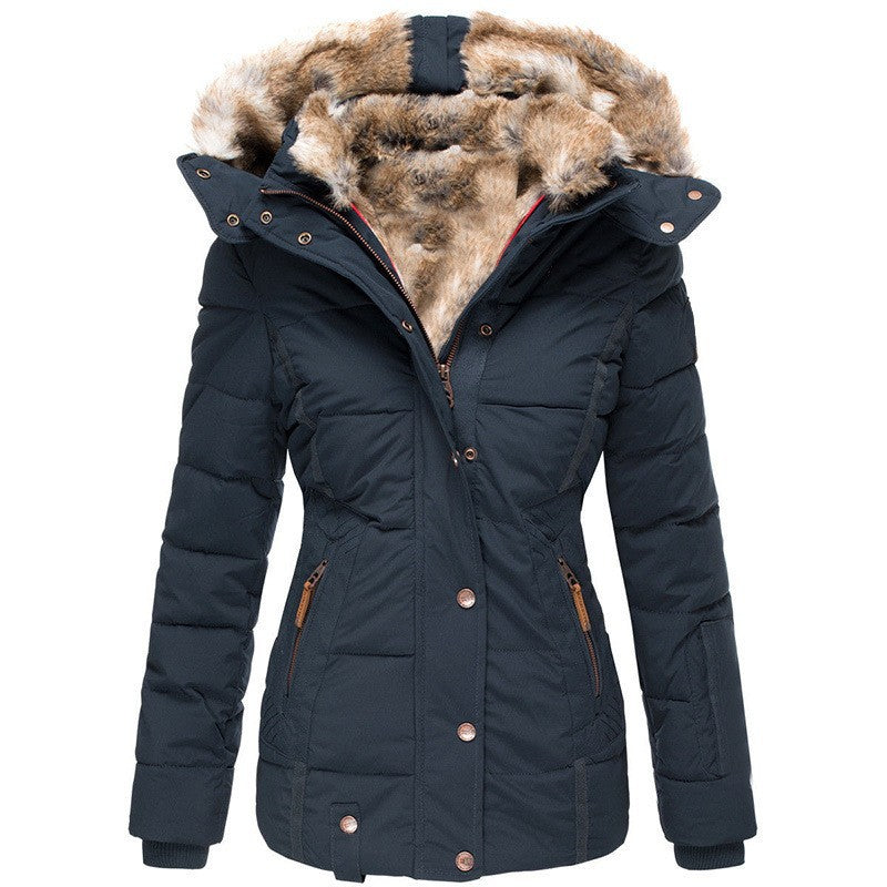 Manteau Puffer Matelassé avec Capuche et Doublure en Fausse Fourrure pour Femme | Idéal pour l’Hiver