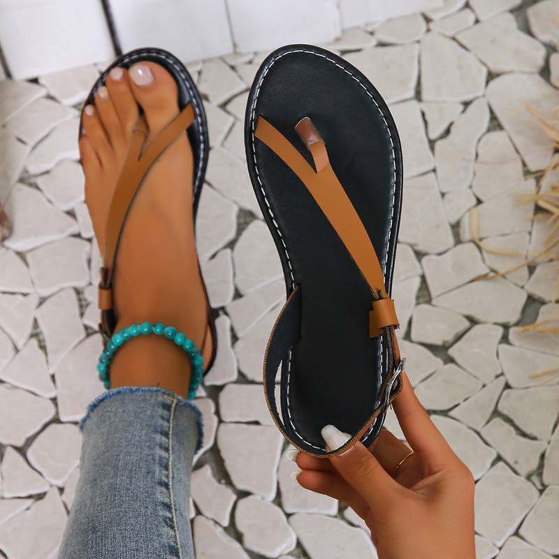 Sandales Plates Avec Brides Multiples Pour Femmes | Idéal Pour Saison Estivale