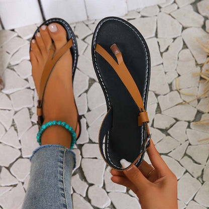 Sandales Plates Avec Brides Multiples Pour Femmes | Idéal Pour Saison Estivale