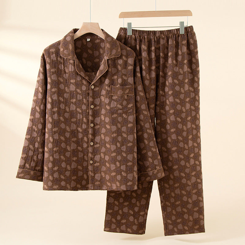 Pyjama Deux Pièces pour Homme avec Haut à Manches Longues et Pantalon | Idéal pour le Printemps et l'Automne
