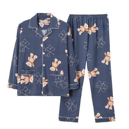 Pyjama Deux Pièces pour Homme avec Haut à Manches Longues et Pantalon | Idéal pour le Printemps et l'Automne
