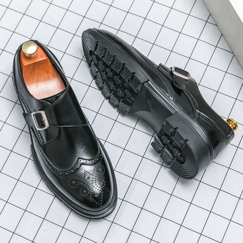 Chaussures monk strap avec perforations brogue pour homme | idéal pour le bureau et les occasions habillées