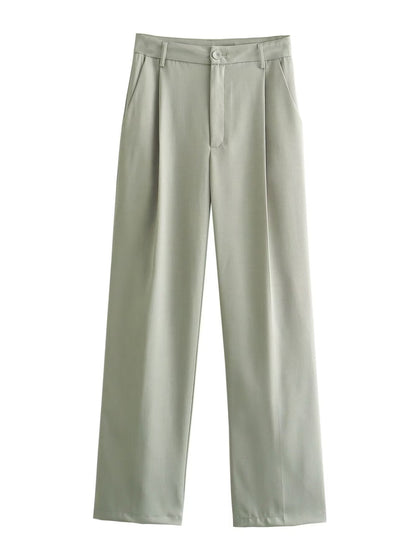 Ensemble Tailleur avec Veste Courte Et Pantalon Large pour Femme | Idéal pour Le Bureau Et Les Sorties Décontractées