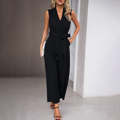 Combinaison Avec Design Cache-Cœur Et Ceinture Ajustable Pour Femmes | Idéale Pour Les Occasions Formelles
