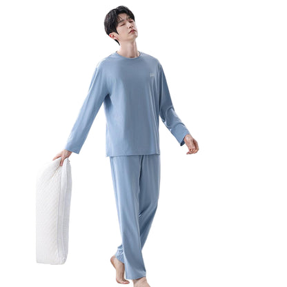 Pyjama pour Homme avec Haut à Manches Longues et Pantalon | Idéal pour un Usage Quotidien à la Maison
