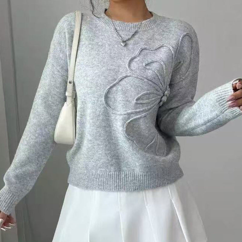 Pull À Manches Longues Avec Motif Papillon En Relief Pour Femme | Idéal Pour Toutes Les Saisons