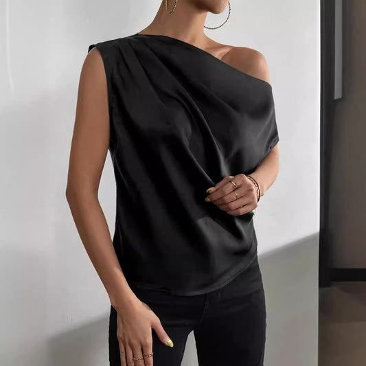 Top Asymétrique Avec Drapé Pour Femmes | Idéal Pour Usage Quotidien