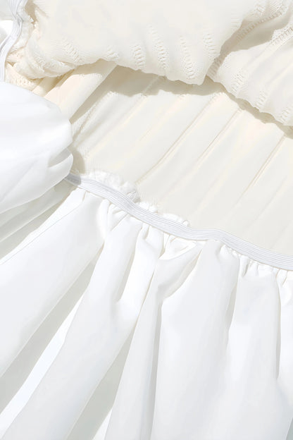 Robe Courte Plissée avec Manches Évasées pour Femme | Idéale pour les Sorties ou les Occasions Décontractées