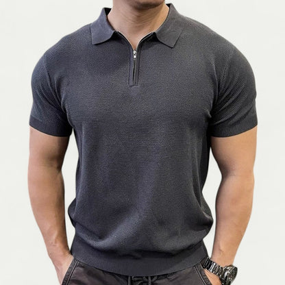 Chemise Tricotée Slim Fit avec Col Zippé pour Homme | Idéale pour un Usage Quotidien et Décontracté