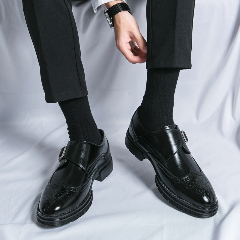 Chaussures monk strap avec perforations brogue pour homme | idéal pour le bureau et les occasions habillées