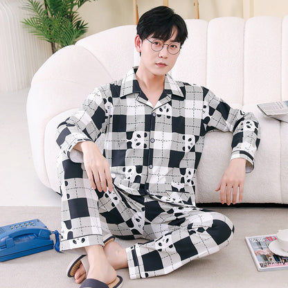 Pyjama Deux Pièces pour Homme avec Haut à Manches Longues et Pantalon | Idéal pour le Printemps et l'Automne