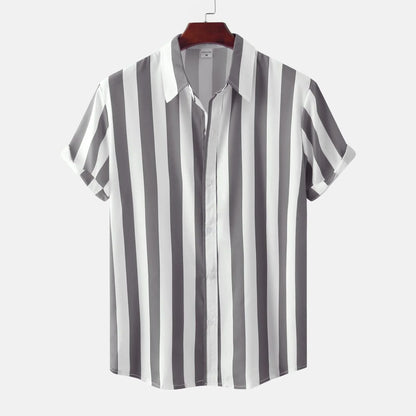 Chemise à Rayures Noires et Blanches avec Col Classique pour Homme | Idéal pour le Quotidien