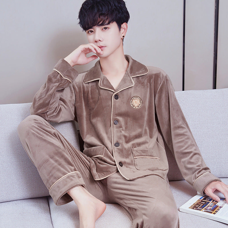 Pyjama Deux Pièces pour Homme avec Haut à Manches Longues et Pantalon | Idéal pour l’Automne et l’Hiver