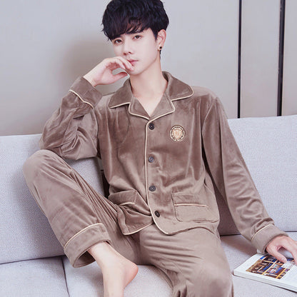 Pyjama Deux Pièces pour Homme avec Haut à Manches Longues et Pantalon | Idéal pour l’Automne et l’Hiver