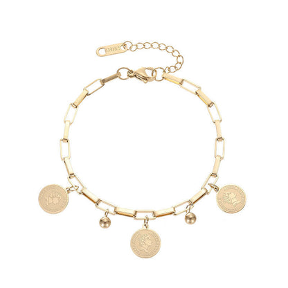 Bracelet à breloques pièces pour femmes