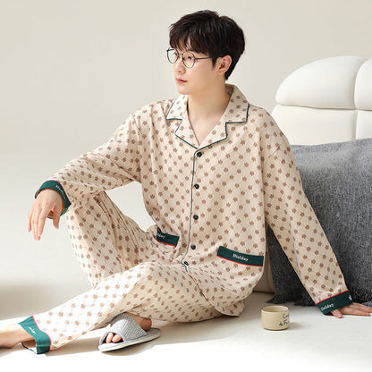 Pyjama pour Homme avec Haut à Manches Longues et Pantalon pour un Usage Quotidien | Idéal pour le Printemps et l’Automne