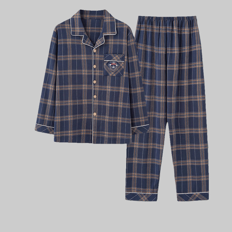 Pyjama pour Homme avec Haut à Manches Longues et Pantalon pour un Usage Domestique | Idéal pour le Printemps, l’Automne et l’Hiver Léger
