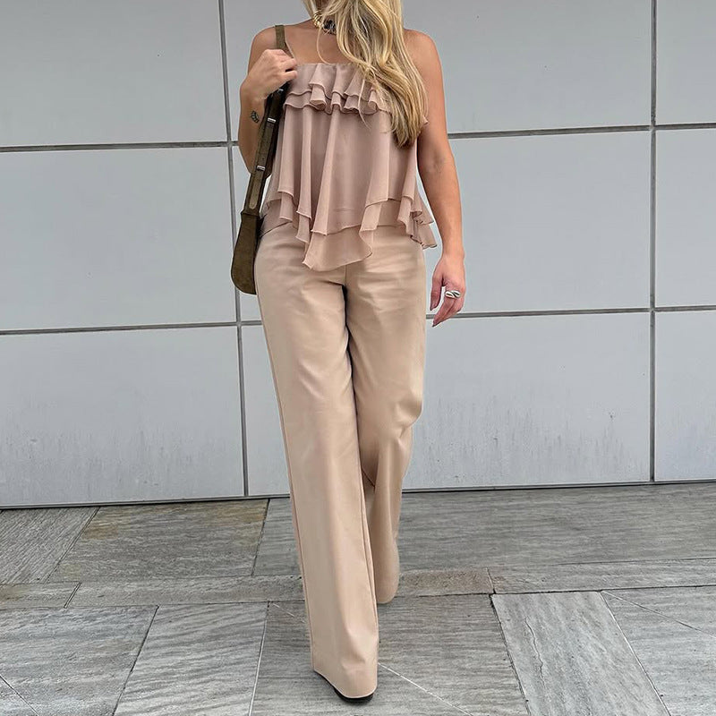 Top Sans Manches À Volants Superposés Pour Femme | Idéal Pour Le Printemps Et L’été