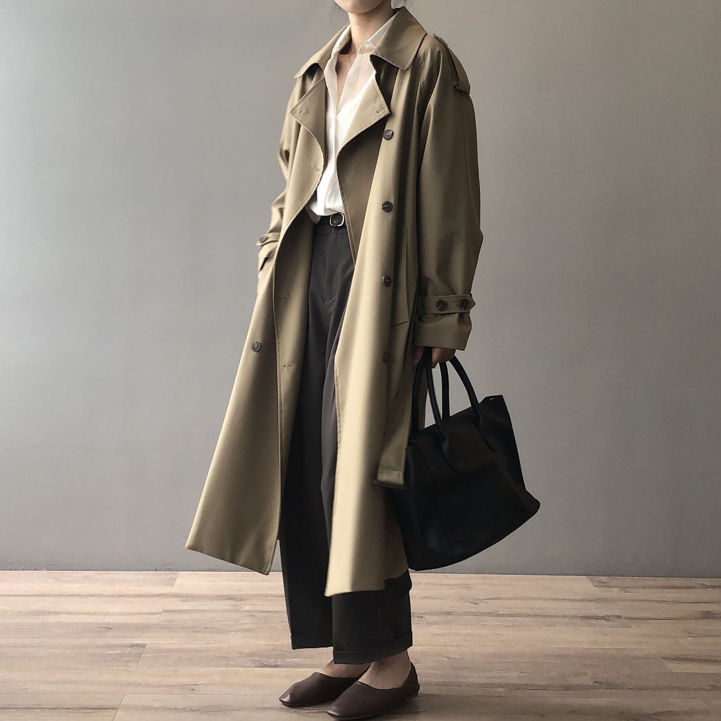 Trench-Coat À Double Boutonnage Avec Coupe Structurée Pour Femme | Idéal Pour La Mi-Saison Et Les Déplacements Quotidiens