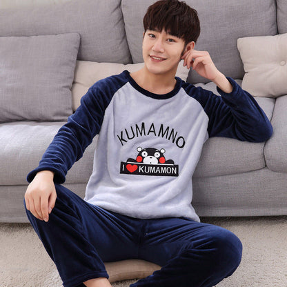 Pyjama Deux Pièces pour Homme avec Haut à Manches Longues et Pantalon | Idéal pour l’Automne et l’Hiver