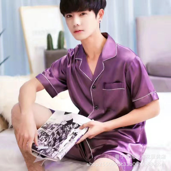 Pyjama d’Été pour Homme avec Haut à Manches Courtes et Pantalon | Idéal pour l’Été